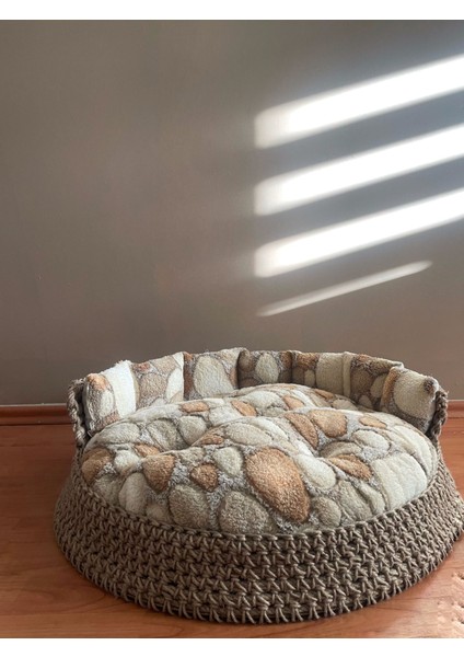 Büyük Boy 60 cm Hasır Kedi ve Köpek Yatağı (Battaniye) , Minderi, Yastığı Yıkanabilir. Kedi Yatak Köpek Yatak indirimleri