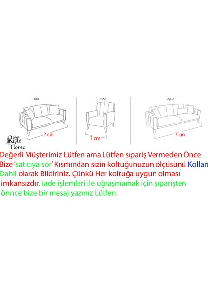 Likralı Lastikli Yarı Kaplama 3-3-1-1 Kadife Koltuk Örtüsü Çekyat Örtüsü