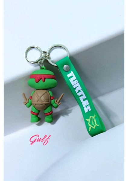 Ninja Kaplumağa Raphael 3D Büyük Boy Lüks Çift Anahtarlık