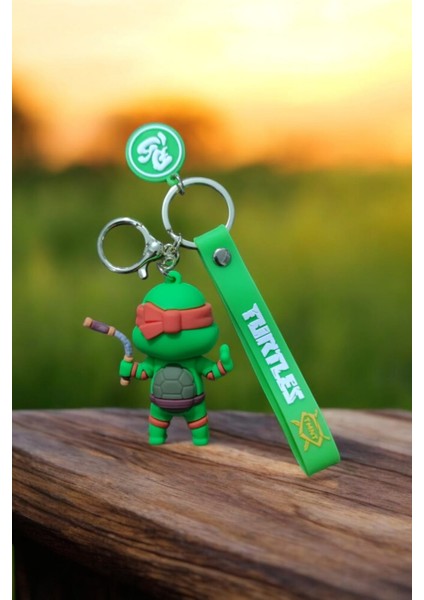 Ninja Kaplumağa Michelangelo 3D Büyük Boy Lüks Çift Anahtarlık