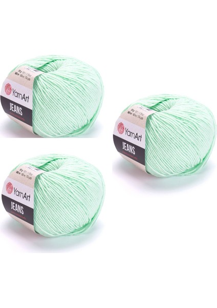 Yarn Art Jeans Amigurumi Örgü ipi 79 Su Yeşili Hırka Örgü ipi Bebek ipi Punch ipi 3'lü Paket