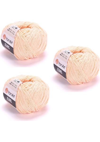 Yarn Art Jeans Amigurumi Örgü ipi 73 Yavruağzı Hırka Örgü ipi Bebek ipi Punch ipi 3'lü Paket