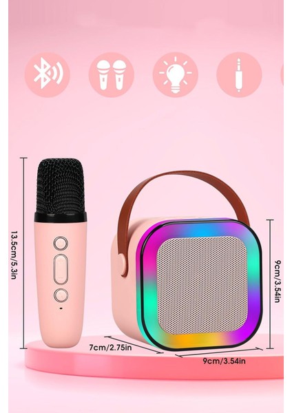 Kareoke Mikrofonlu Eğlenceli Parti Için Bluetooth Özellikli Hoperlör