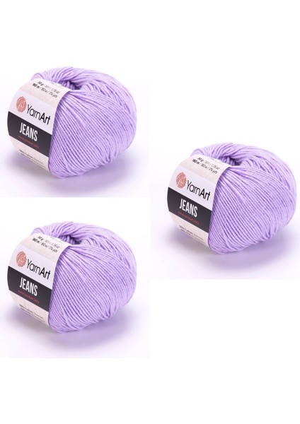 Yarn Art Jeans 89 Lila Amigurumi Örgü ipi Hırka Örgü ipi Bebek ipi Punch ipi 3'lü Paket