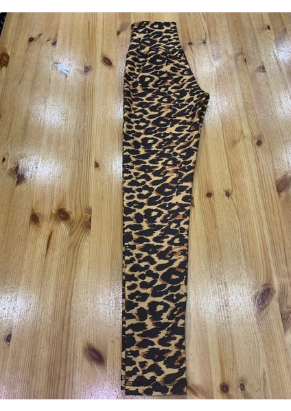Leopar Desen Ekstra Yüksek Bel Spor Tayt fırsatları