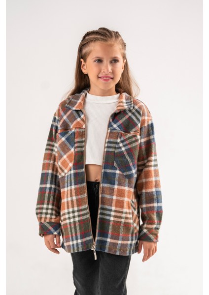 Kız Çocuk Fermuarlı Ekose Gömlek 3086