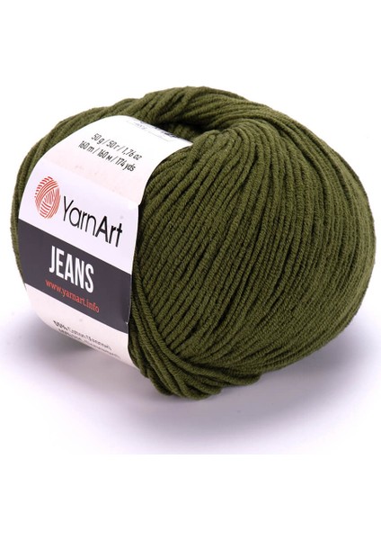 Yarn Art Jeans Amigurumi Örgü ipi 82 Zeytin Yeşil Hırka Örgü ipi Bebek ipi Punch ipi 3'lü Paket