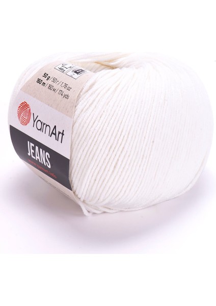 Yarn Art Jeans Amigurumi Örgü ip 01 Beyaz Renk Hırka Örgü ipi Bebek ipi Punch ipi 3'lü Paket fiyatları