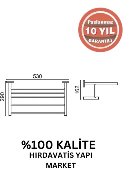Paslanmaz Pirinç Flora Raf Havluluk 50CM Mat Siyah fiyatları