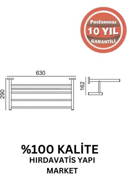 Paslanmaz Pirinç Flora Raf Havluluk 60CM Mat Siyah fiyatları
