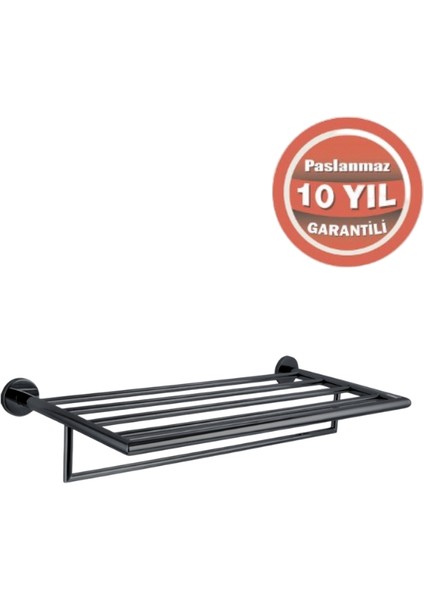 Paslanmaz Pirinç Flora Raf Havluluk 60CM Mat Siyah modelleri