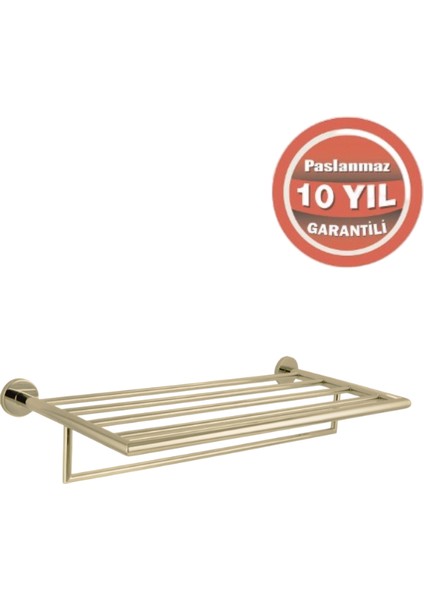 Paslanmaz Pirinç Flora Raf Havluluk 60CM Altın Sarı Gold modelleri