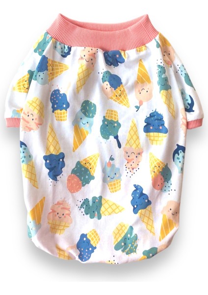 Dondurma Desenli Köpek T-Shirt fiyatları