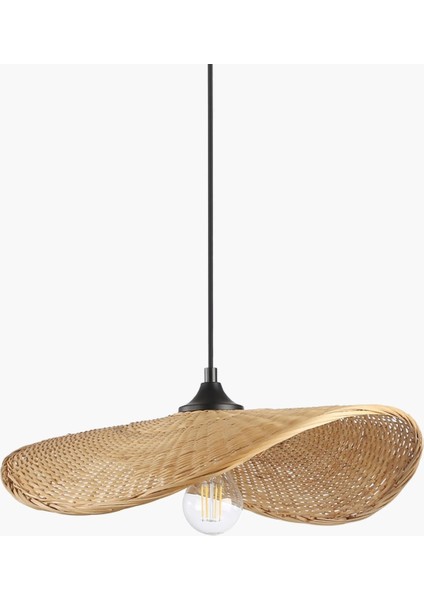 Doğal Rattan Sarkıt Avize Iskandinav Tarz El Yapımı Aydınlatma Salon Oturma Odası Mutfak (45 cm ) Oceanpoint