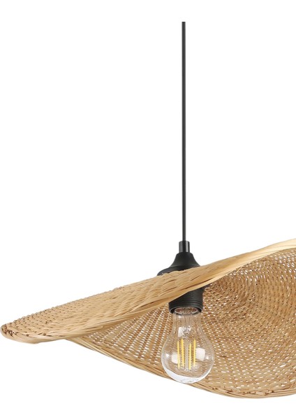 Doğal Rattan Sarkıt Avize Iskandinav Tarz El Yapımı Aydınlatma Salon Oturma Odası Mutfak (45 cm ) Oceanpoint