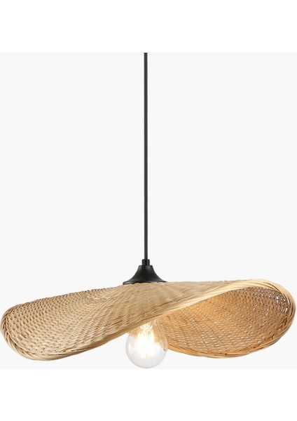Doğal Rattan Sarkıt Avize Iskandinav Tarz El Yapımı Aydınlatma Salon Oturma Odası Mutfak (45 cm ) Oceanpoint