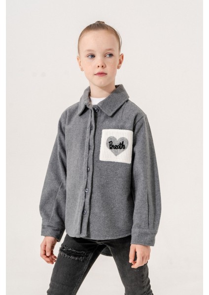 Kız Çocuk Triko Cepli Gömlek 3130