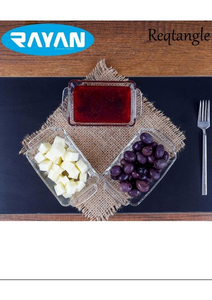 Reqtangle Tekli Dikdörtgen Cam Kahvaltılık ROYALEKS-81484