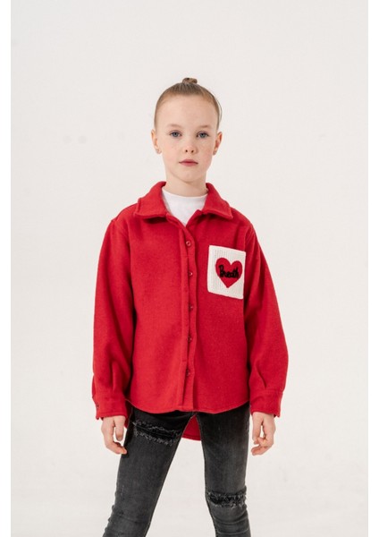 Kız Çocuk Triko Cepli Gömlek 3130