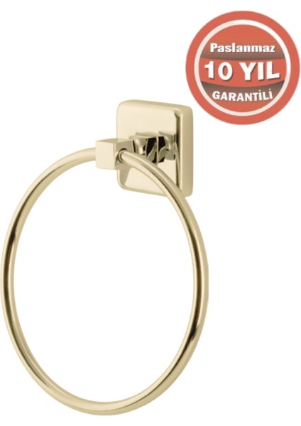 Paslanmaz Pirinç Kumru Yuvarlak Havluluk Altın Sarı Gold