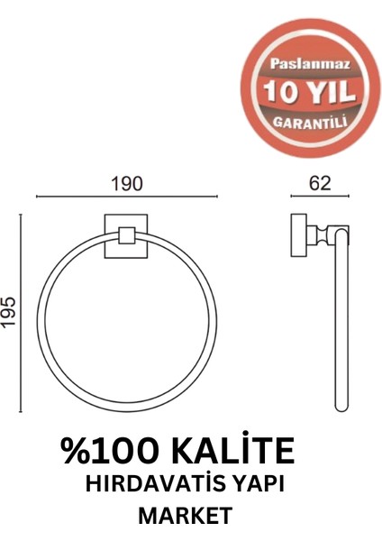 Paslanmaz Pirinç Kumru Yuvarlak Havluluk Altın Sarı Gold fiyatları