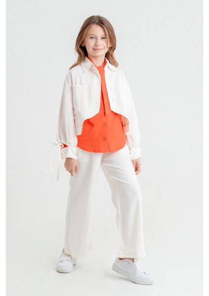 Kız Çocuk Zıt Dikişli Üçlü Takım 4410