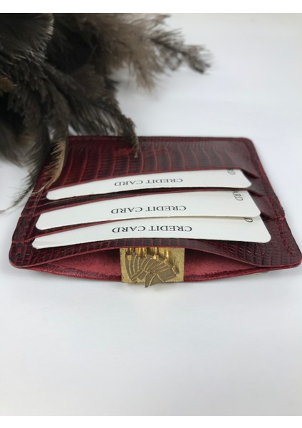 Kartlık Bordo Yılan Desenli Hakiki Deri Unisex