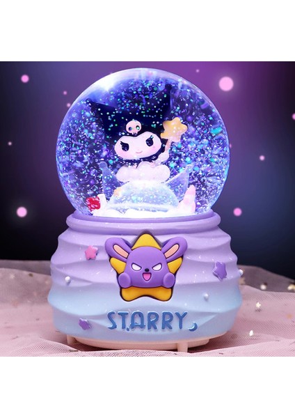 Kuromi Büyük Boy Püskürtmeli Müzikli Işıklı Kar Küresi modelleri