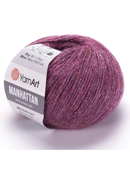 Manhattan - Simli El Örgü ipi Gül KURUSU-905