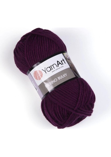 Merıno Bulky - El Örgü ipi MÜRDÜM-10094