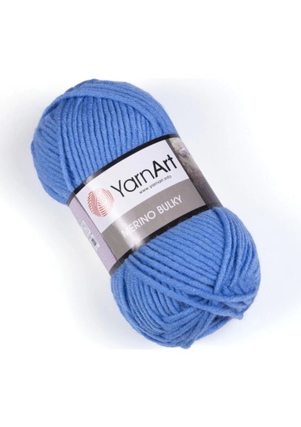 Merıno Bulky - El Örgü ipi MAVI-600