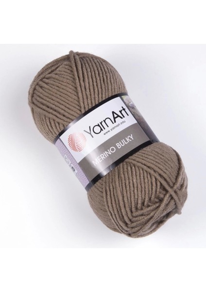 Merıno Bulky - El Örgü Ipi Açık KAHVERENGI-218