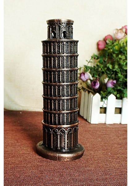 Pisa Kulesi Italyan Yapısı Dekoratif Biblo Metal Özel Eskitmeli Heykel modelleri