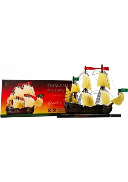 Osmanlı Savaş Gemisi 3D Karton Maket Puzzle Hediyelik Yapboz