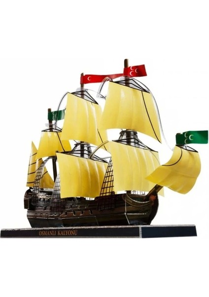 Osmanlı Savaş Gemisi 3D Karton Maket Puzzle Hediyelik Yapboz