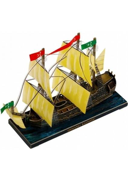Osmanlı Savaş Gemisi 3D Karton Maket Puzzle Hediyelik Yapboz