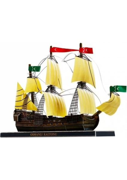 Osmanlı Savaş Gemisi 3D Karton Maket Puzzle Hediyelik Yapboz