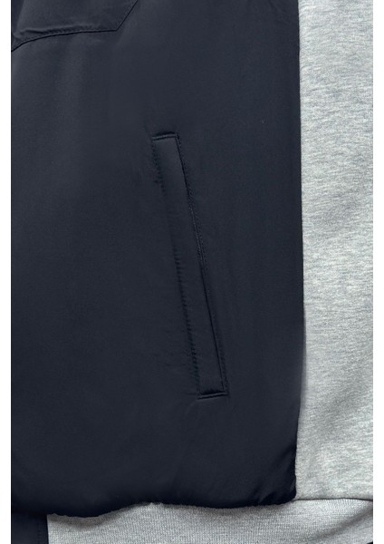 Erkek Kışlık Gri Ceket Içi Astarlı Kalın Kumaş Kapaklı Fermuarlı Yan Cepler indirimleri