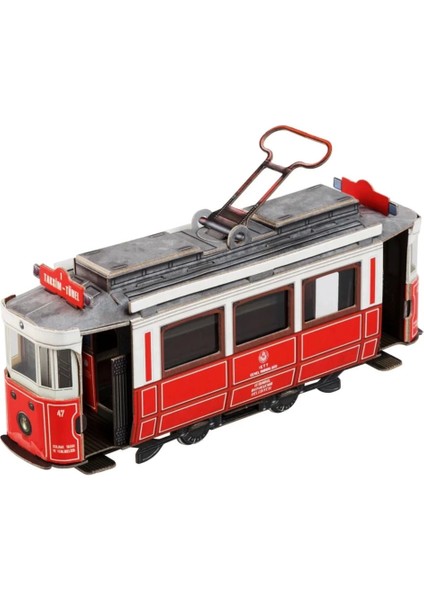 Nostaljik Tren (Beyaz Kutu) 3D Karton Puzzle Yapboz