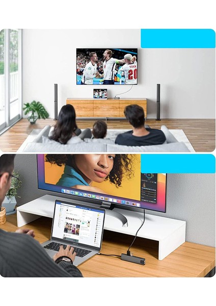 USB C Hub Type C - HDMI Sd/tf Kart Okuyuculu Ethernet Adaptörü Pd Hızlı Şarj