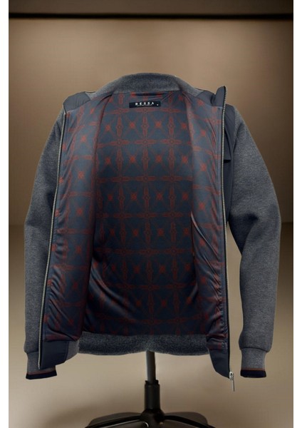 Erkek Kışlık Füme Ceket Içi Astarlı Kalın Kumaş Kapaklı Fermuarlı Yan Cepler fırsatları