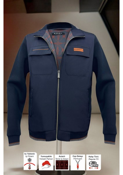 Erkek Kışlık Ceket Içi Polarlı Paraşüt Kumaş Detaylı Kapaklı Cepler Fermuarlı Yan Cepler fiyatları