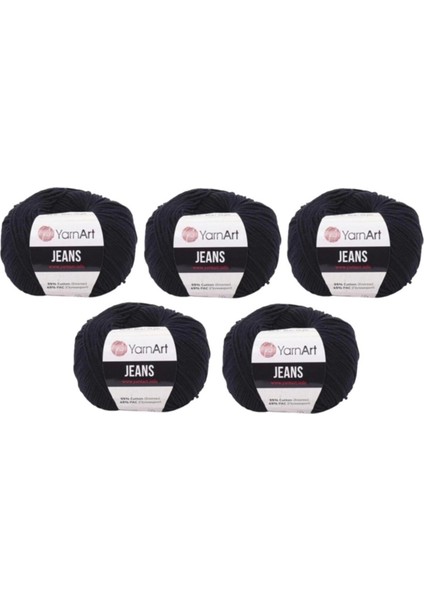 Jeans Amigurumi Örgü ipi 5'li Paket 53 Siyah Renk Amigurimi Bebek ipi