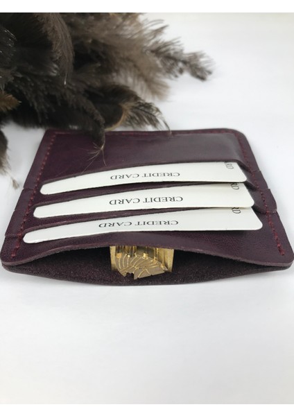 Kartlık Mürdüm Renk Hakiki Deri Unisex