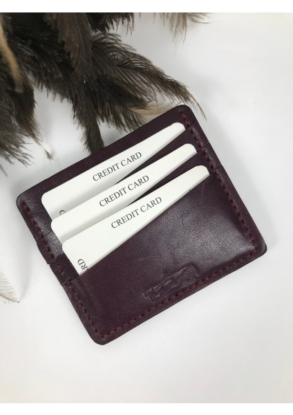 Kartlık Mürdüm Renk Hakiki Deri Unisex fırsatları