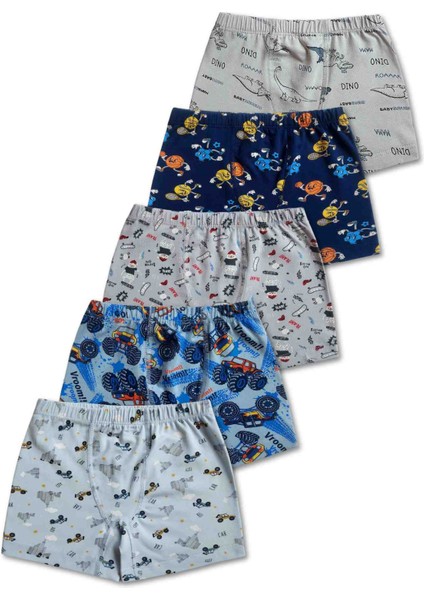 %95 Pamuklu Erkek Çocuk Likralı Penye Boxer Külot Iç Çamaşır 5li Set fırsatları