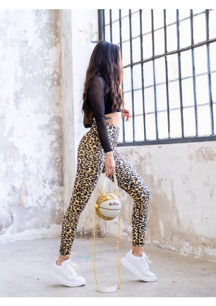 Leopar Desen Spor Tayt modelleri