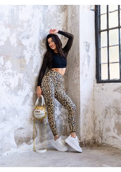 Leopar Desen Spor Tayt fırsatları