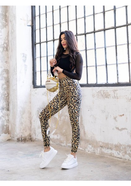 Leopar Desen Spor Tayt indirimleri