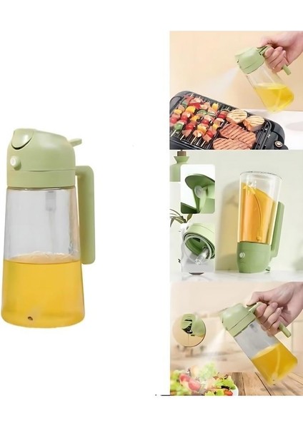 550 ml Cam Yağdanlık Sızdırmaz Çift Fonksiyonlu Dökme ve Püskürtmeli Sprey Airfryer Yağ Şişesi fırsatları